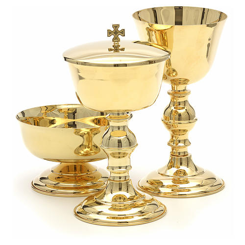 Gold plated chalice, ciborium and bowl sold separately 3