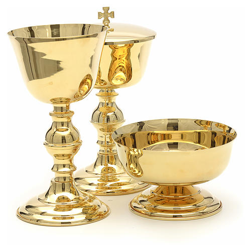 Gold plated chalice, ciborium and bowl sold separately 4