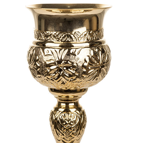Decorated Chalice made of golden brass 3