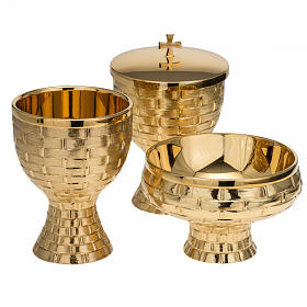 Chalice Ciborium and Paten Molina in golden brass