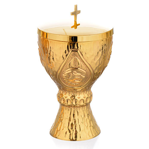Calice et ciboire Molina laiton doré 4 évangélistes 2