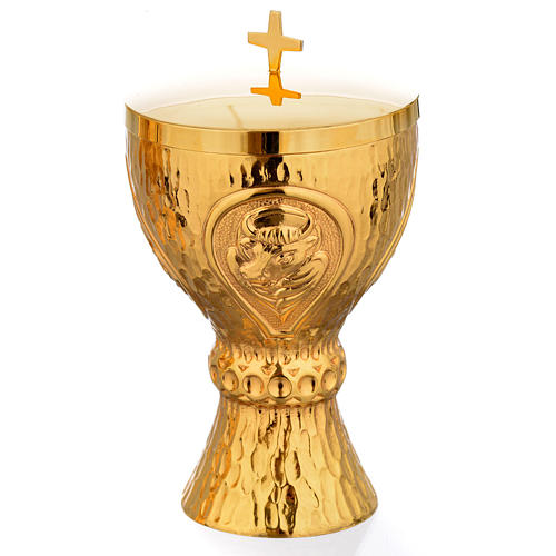 Calice et ciboire Molina laiton doré 4 évangélistes 3