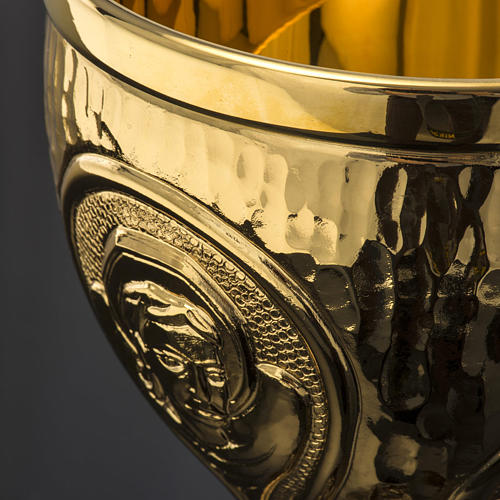 Calice et ciboire Molina laiton doré 4 évangélistes 8