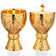 Calice et ciboire Molina laiton doré 4 évangélistes s1