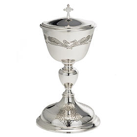 Ciborium Molina in silvered brass, Ears of wet and Grapes