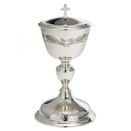 Ciborium Molina in silvered brass, Ears of wet and Grapes 1