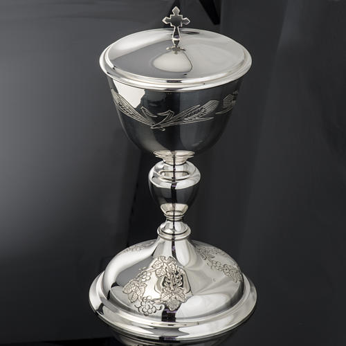 Ciborium Molina in silvered brass, Ears of wet and Grapes 4
