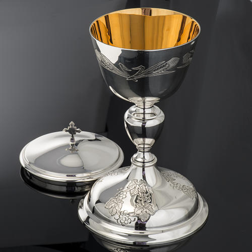 Ciborium Molina in silvered brass, Ears of wet and Grapes 8