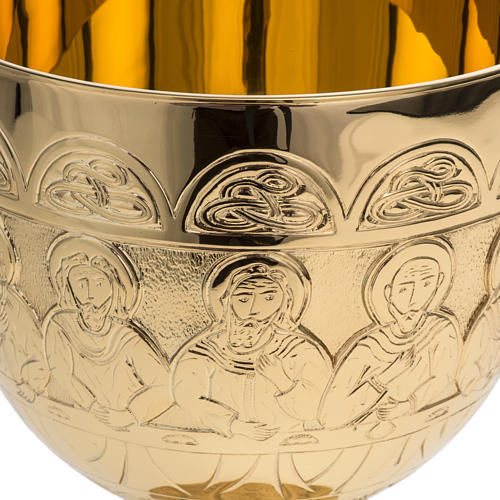 Chalice Molina in golden brass, The Last Supper 3