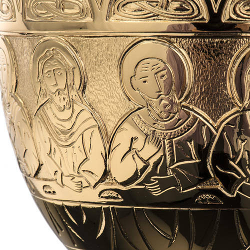 Chalice Molina in golden brass, The Last Supper 7