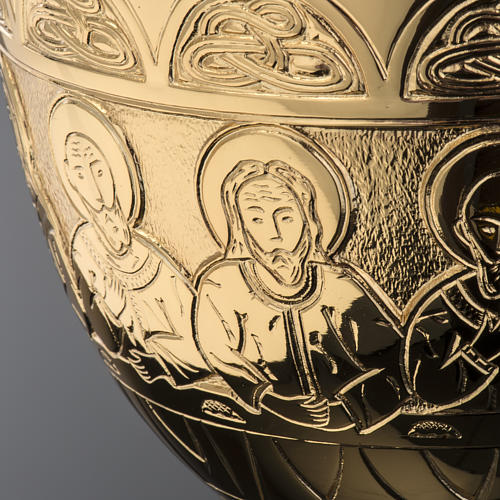 Chalice Molina in golden brass, The Last Supper 8