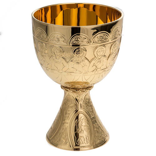 Chalice Molina in golden brass, The Last Supper 1
