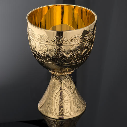 Chalice Molina in golden brass, The Last Supper 4