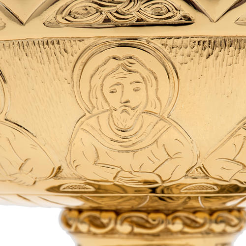 Paten Molina in brass, The last Supper and Four Evangelists 6