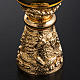Chalice, ciborium and paten with grapes in gold-plated brass s8