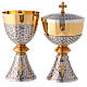 Chalice and ciborium, with cross and contrast foot, hammered fin s1