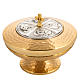 Ciborium, low in gold-plate brass, hammered finish s1