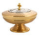 Ciborium, low in gold-plate brass, hammered finish s2