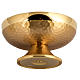 Ciborium, low in gold-plate brass, hammered finish s6