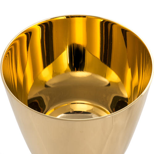 Cálice píxide latão martelado copa banho ouro 24K 6