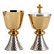 Chalice and ciborium, with 24K gold plating, hammered finish s2