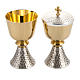 Chalice and ciborium, with silver and gold plating, hammered fin s1