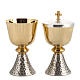 Chalice and ciborium, with silver and gold plating, hammered fin s2