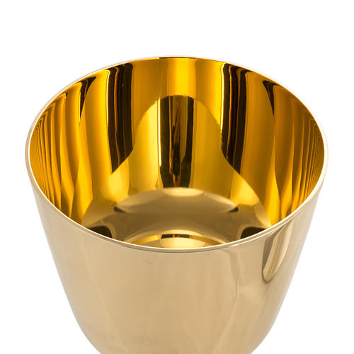 Cálice píxide latão liso copa cálice banho ouro 24K 5