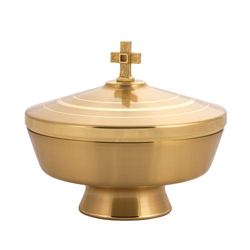 Ciborium in gold-plated brass, low with satin finish 1