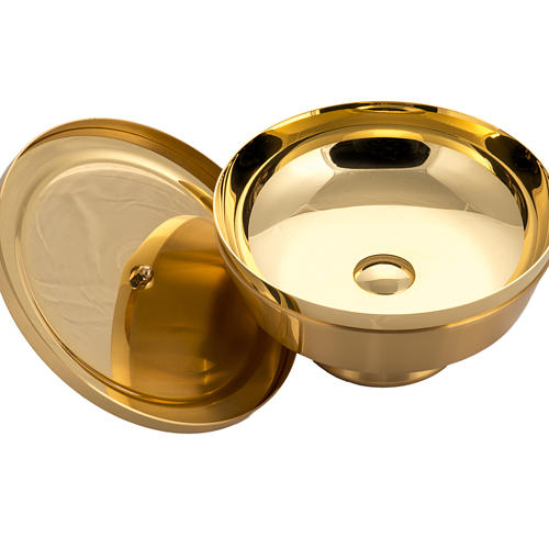 Ciborium in gold-plated brass, low with satin finish 3