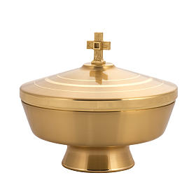 Ciborium in gold-plated brass, low with satin finish