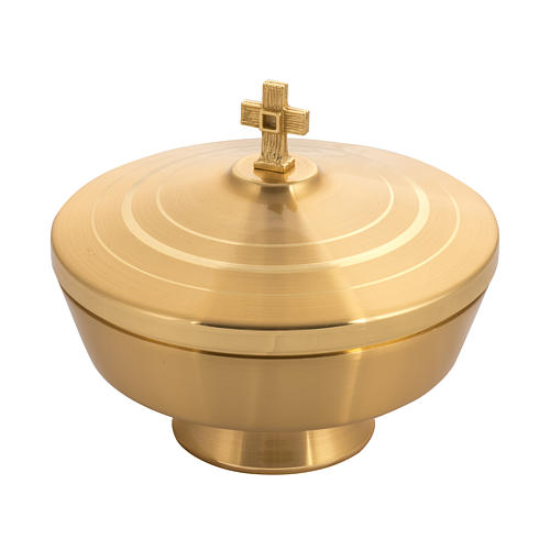 Ciborium in gold-plated brass, low with satin finish 2