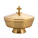 Ciborium in gold-plated brass, low with satin finish s1