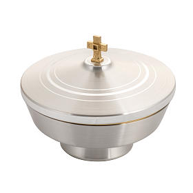 Ciborium in silver-plated brass, low with satin finish
