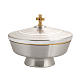 Ciborium in silver-plated brass, low with satin finish s1