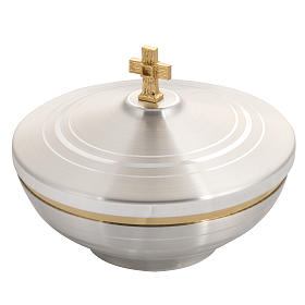 Ciborium in silver-plated brass, low and burnished