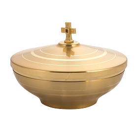Pisside bassa ottone dorato con bornitura