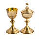 Chalice and ciborium in gold-plated brass, polished finish s1