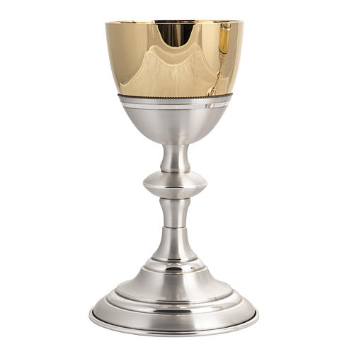 Chalice and ciborium in silver brass, with gold plated cup 3