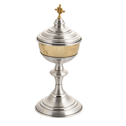 Chalice and ciborium in silver brass, with gold plated cup 6