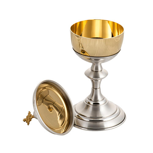 Chalice and ciborium in silver brass, with gold plated cup 8