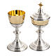 Chalice and ciborium in silver brass, with gold plated cup s1