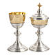 Chalice and ciborium in silver brass, with gold plated cup s2