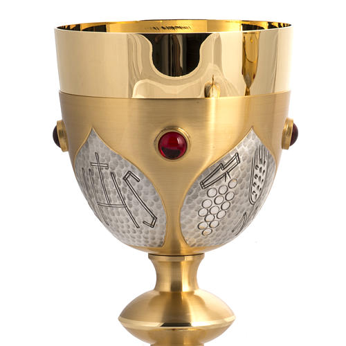 Chalice, ciborium, paten and bowl paten, chiselled with stones 4