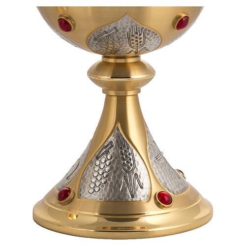 Chalice, ciborium, paten and bowl paten, chiselled with stones 6