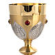 Chalice, ciborium, paten and bowl paten, chiselled with stones s4