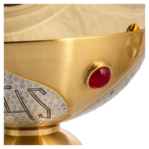 Chalice, ciborium, paten and bowl paten, chiselled with stones 12