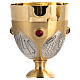 Chalice, ciborium, paten and bowl paten, chiselled with stones s5