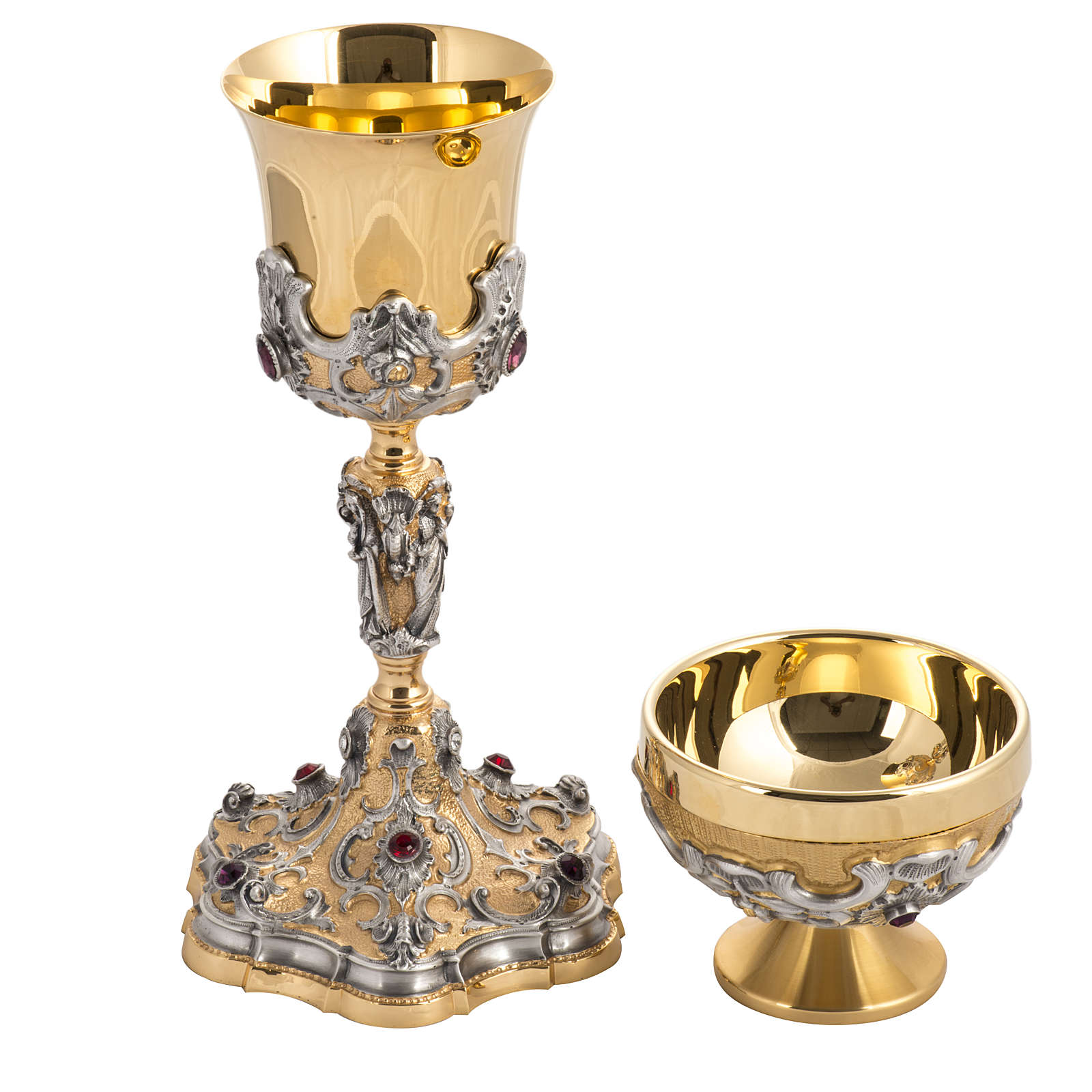 Chalice and paten, bicoloured with stones online sales on