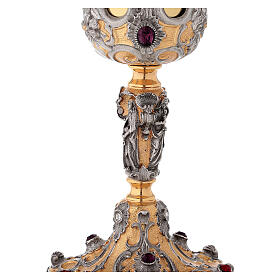 Chalice and paten, bi-coloured with stones